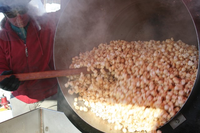 Keifer's Kettle Korn, freshly popped outdoors at Coventry WinterFresh market.